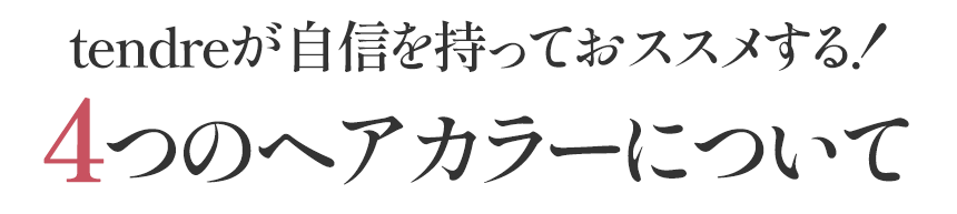 4つのヘアカラーについて